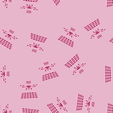 Drone mapping glyph vector seamless pattern Stock Illustration