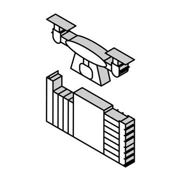 Drone mapping isometric icon vector illustration Stock Illustration