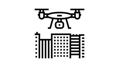 Drone mapping line icon animation Stock Footage 326131714