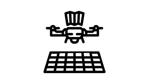 Drone mapping line icon animation Stock Footage 326760529