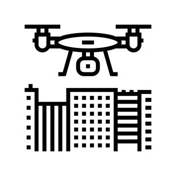 Drone mapping line icon vector illustration Stock Illustration