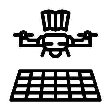 Drone mapping line icon vector illustration Stock Illustration
