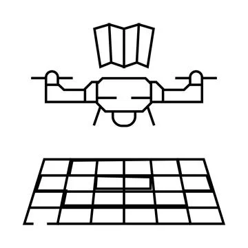 Drone mapping line icon vector illustration Stock Illustration