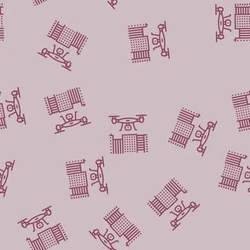 Drone mapping line seamless pattern Stock Illustration