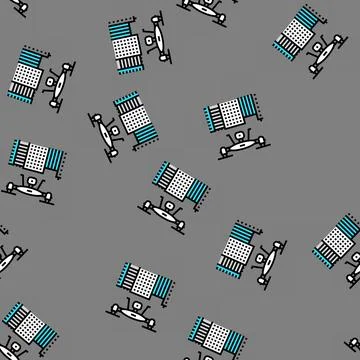 Drone mapping vector seamless pattern Stock Illustration
