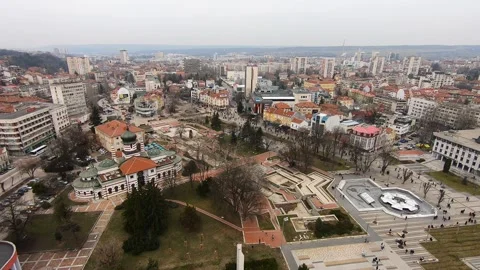 Drone March 3 2019 Over Pleven Center, Bulgaria Stock Footage 323061967
