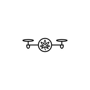 Drone with marijuana icon. Element of drones for mobile concept and web apps  Stock Illustration