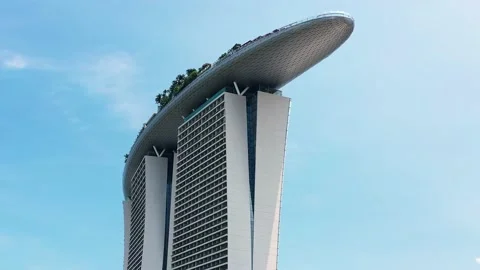Drone - Marina Bay Sands Hotel Stock Footage