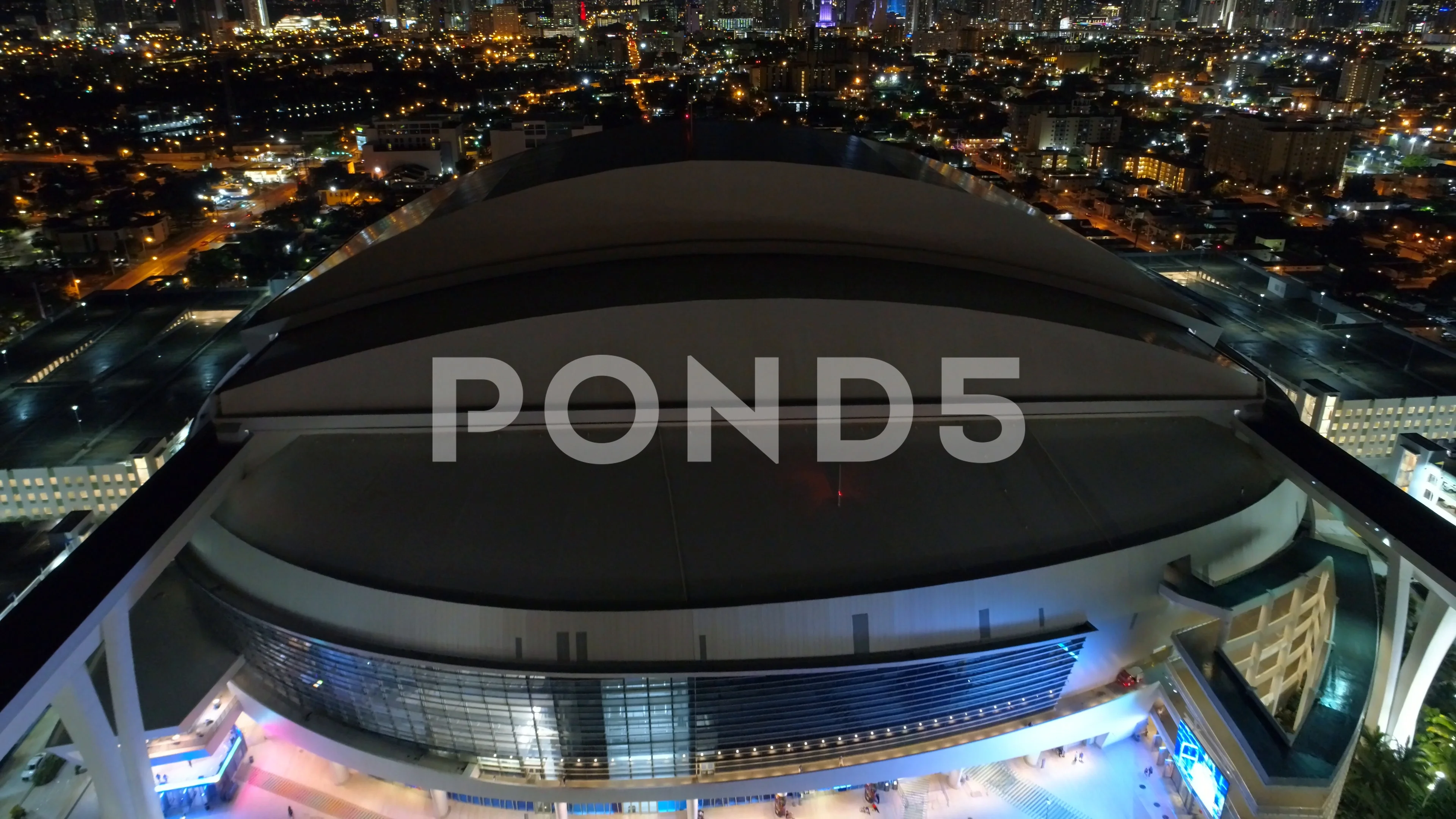 Aerial video Marlins Park Stadium LoanDe, Stock Video