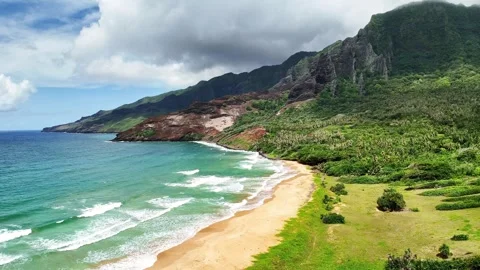 Drone Marquesas Islands. Aerial view Nuku Hiva island in French Polynesia. Видео 291491943