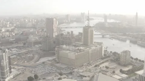 Drone for Masbero triangle and around area , Cairo - Egypt 4 Mar. 2024 Stock Footage 291543232