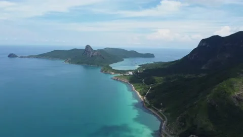 Drone master shot of a private hotel on Con Dao island, Vietanm Stock Footage 164369046