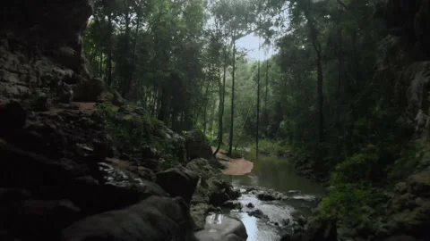 Drone in a Mayan Cave in Belize. Stock Footage 230794195