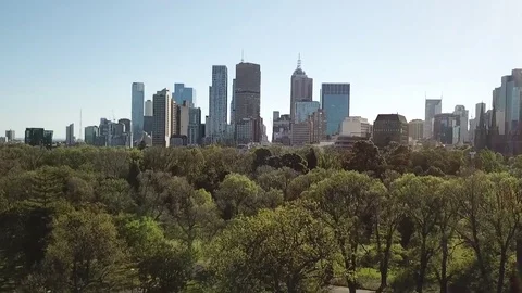 Drone of Melbourne CBD Stock Footage