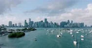 Drone Of Miami Skyline 4K Stock Footage