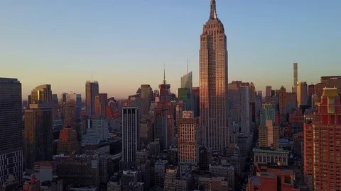 Drone Midtown, Empire State Building Stock Footage