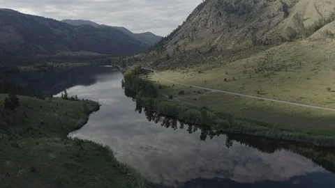 Drone Mirror Lake Stock Footage 114304111