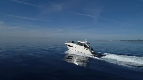 Drone Motor Boat Stock Footage 123207373