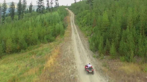 Drone Motorcycle Quad Fly Over British Columbia Canada Video stock 56268624