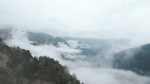 Drone mountain above clouds Stock Footage 170616294
