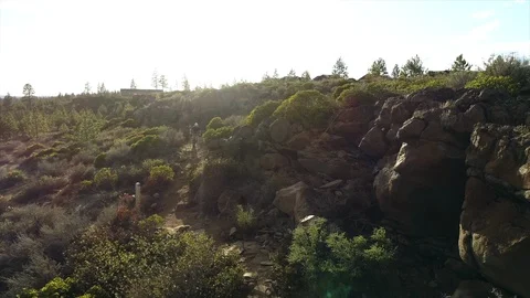 Drone Mountain Biking Stock Footage