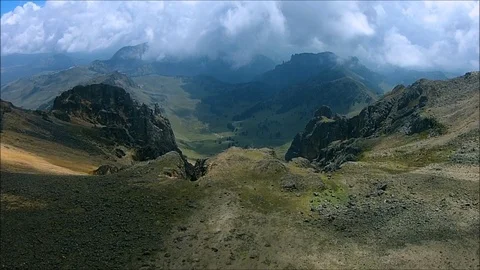 Drone Mountain Flight into green valley 1080p HD Video stock 92804004