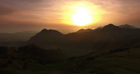 Drone Mountain Kabylia AzroThor Sunset Stock Footage