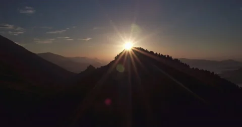 Drone Mountain Sunrise Stock Footage 68904938
