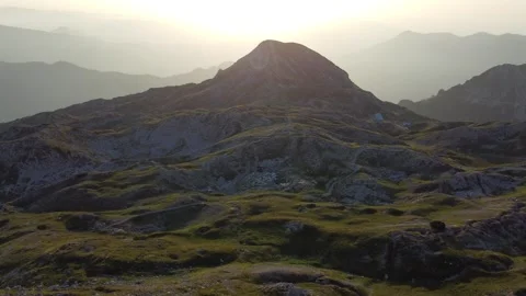 Drone mountain sunrise Stock Footage 241084065