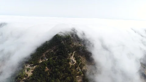  Drone Mountian Clouds in Santo Antao - Cape Verde - Kaap Verdie -  Stock Footage 92274501
