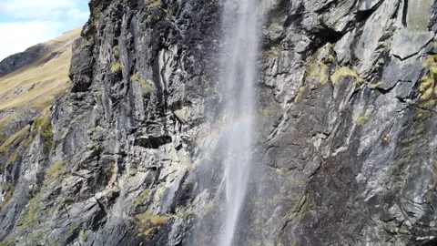 Drone Move up a waterfall Stock Footage 290028171