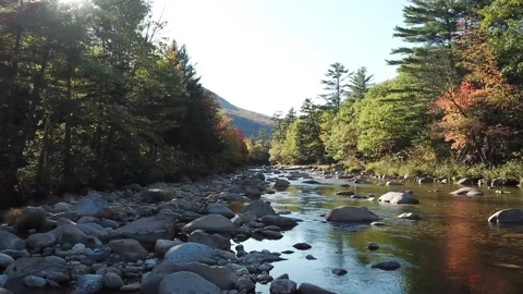 Drone moves over river  Stock Footage 147605242