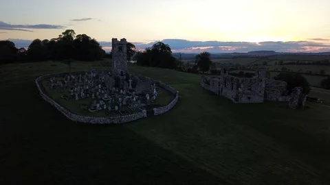 Drone moving across an old grave yard 스톡 동영상 109351504