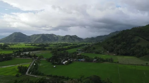 Drone moving backwards - smooth movement - Philippine mountains Stock Footage 301602362