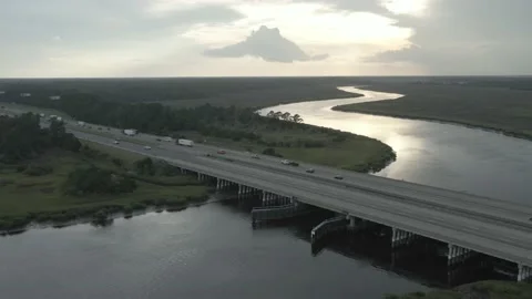 Drone Moving Over Highway Video stock 162669711