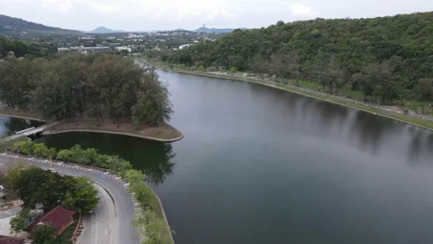 Drone moving over the lake Stock Footage 194380660