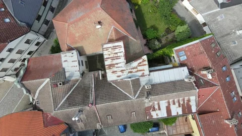 Drone moving over Tábor camera straight down Stock Footage 159631830