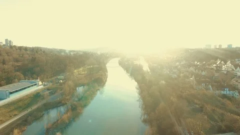 Drone nature flight river Stock Footage 104723268