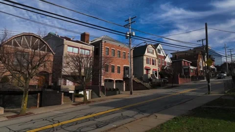 Drone neighborhood Stock Footage 255316825