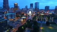 Drone Night Establishing Video Atlanta Skyview Downtown 4K Stock Footage