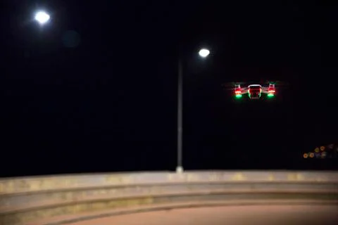 Drone Night Flight session Stock Photos