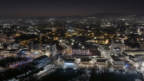 Drone at night 스톡 동영상 218315912