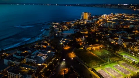 Drone night hyperlapse of resort town of La Jolla 库存影片 86832777