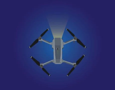 The drone at night Stock Illustration