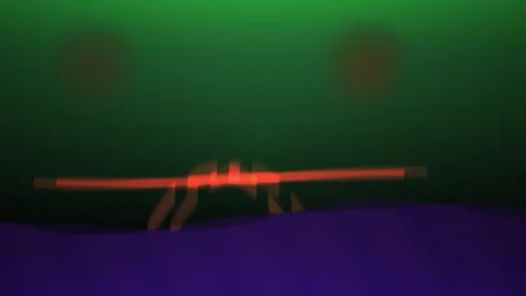 Drone at night with red lights. Stock Footage 335512027