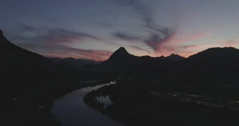 Drone Night sunset Stock Footage 134809219