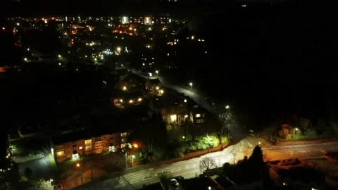 Drone Nighttime Residential Hyperlapse Stock Footage 150251902