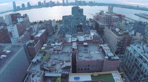 Drone NYC Dawn Stock Footage 60110975