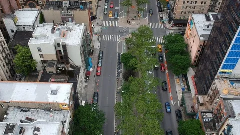 Drone | NYC Traffic Movement Stock Footage