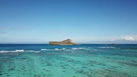 Drone Oahu-Rabbit Island Stock Footage 124597124